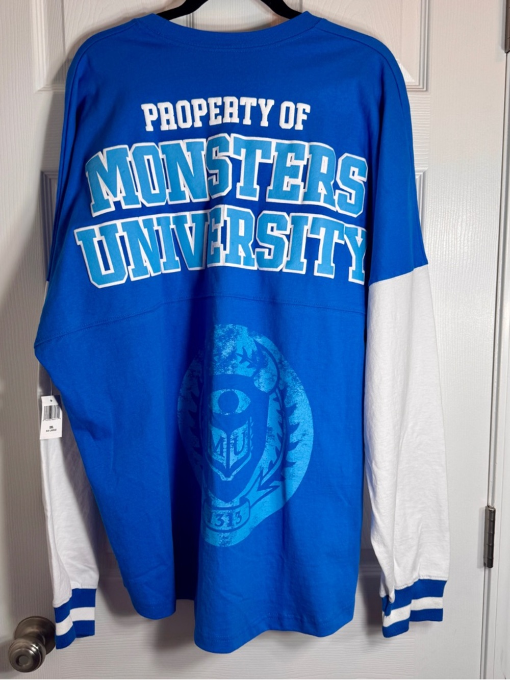 NWT Disney Parks Monsters University Spirit Jersey Blue & White Adult XXL